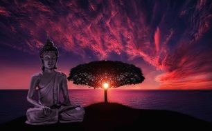 meditating buddha in asia