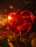 romantic evening with lightened candles