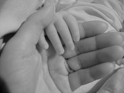 mother baby hands