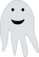 Happy grey ghost clipart