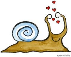 Hearts and snail clipart