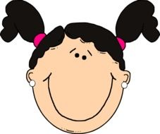 Girl with pigtails clipart