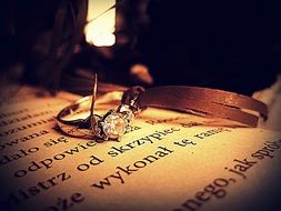 Diamond ring on a book page