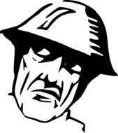 angry soldier with helmet