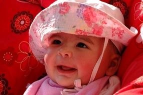 cute baby girl in hat