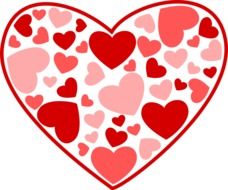 heart outline filled with small hearts