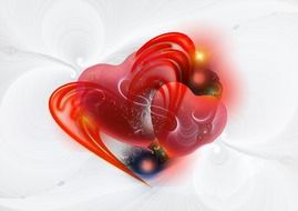absract hearts on postcard