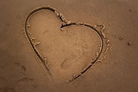 heart sand drawing