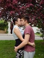 boy girl in kiss