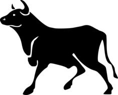 power bull, black silhouette