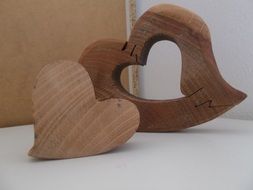 Beautiful hearts made of the wood