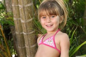 little girl in a bathing suit