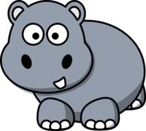 graphic image of a gray little hippo