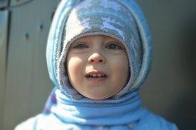 Sad boy in hat portrait
