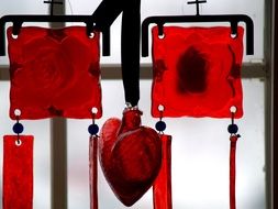 red glass chimes