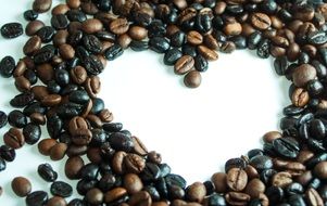 coffee beans heart drawing