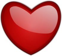 glossy red heart, symbol of love