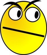 angry smiley on white background