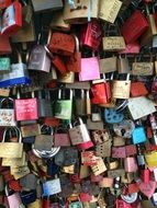 locks of lovers on the bridge