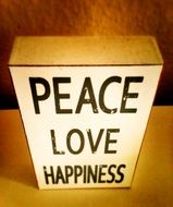 box peace love happiness