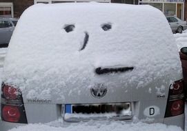 winter car snow smiley