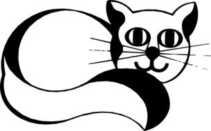 graphic image of a black and white cat