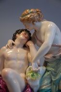 Closeup photo of china figures