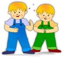 Two blond brothers as a clipart