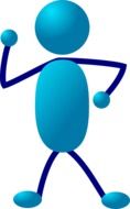 stickman blue drawing