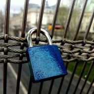 blue decorative padlock of love