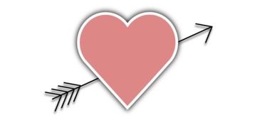 Cupid's heart and arrow drawing