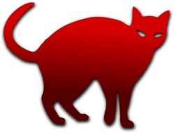 red cat silhouette