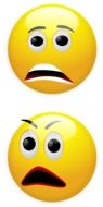 emoticons with different facial expressions on a white background