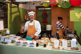chinese chef market man happy cooking food