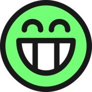green smile with big teeth as a graphic image