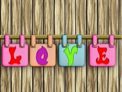 clipart of the love pillows on a wooden wall