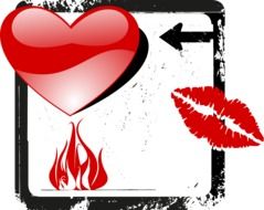 valentine heart burning on fire