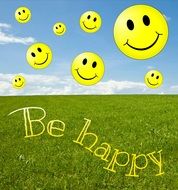 White happy emoticons and 