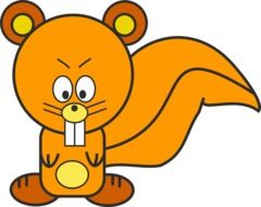 angry orange squirrel drawing