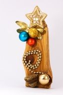 Colorful wondrous christmas decorations on white background