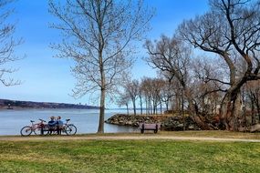 Landscape of park near the river