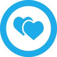 blue hearts in the blue circle