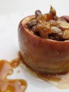 baked apple with nuts