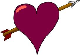pierced heart on a white background
