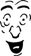 surprised man face, outline