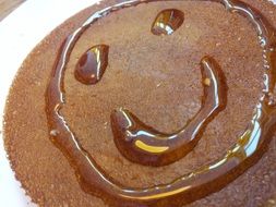 sweet honeyed smile on pancake