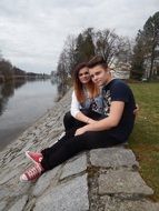 couple in love by the river