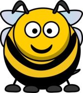 fat cartoon bee looking straight