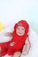 the child laughs
