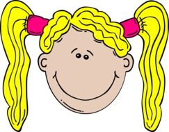 Blonde smiling girl clipart